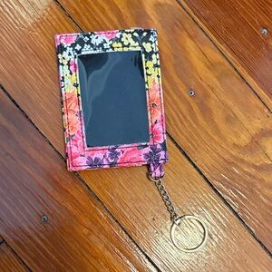 Floral Patterned Card Holder with Keychain